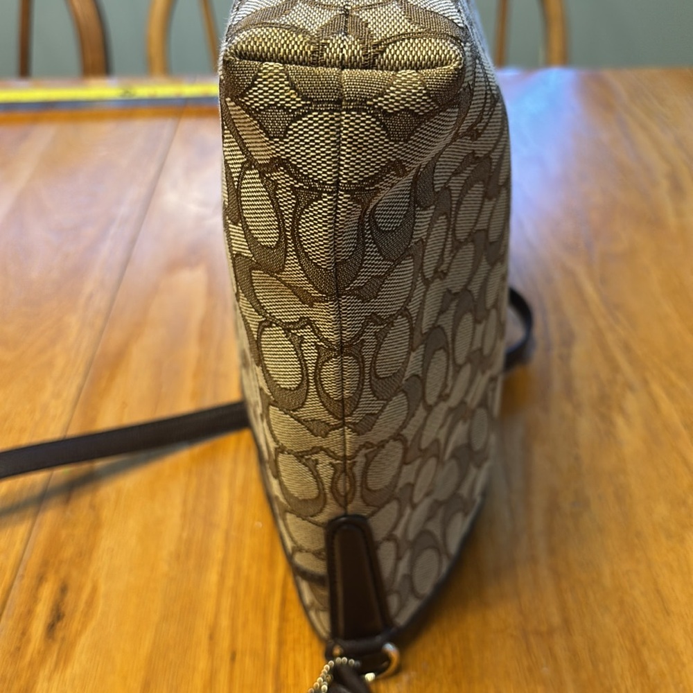 Coach Brown and Beige Signature Crossbody Bag - Picture 11 of 12